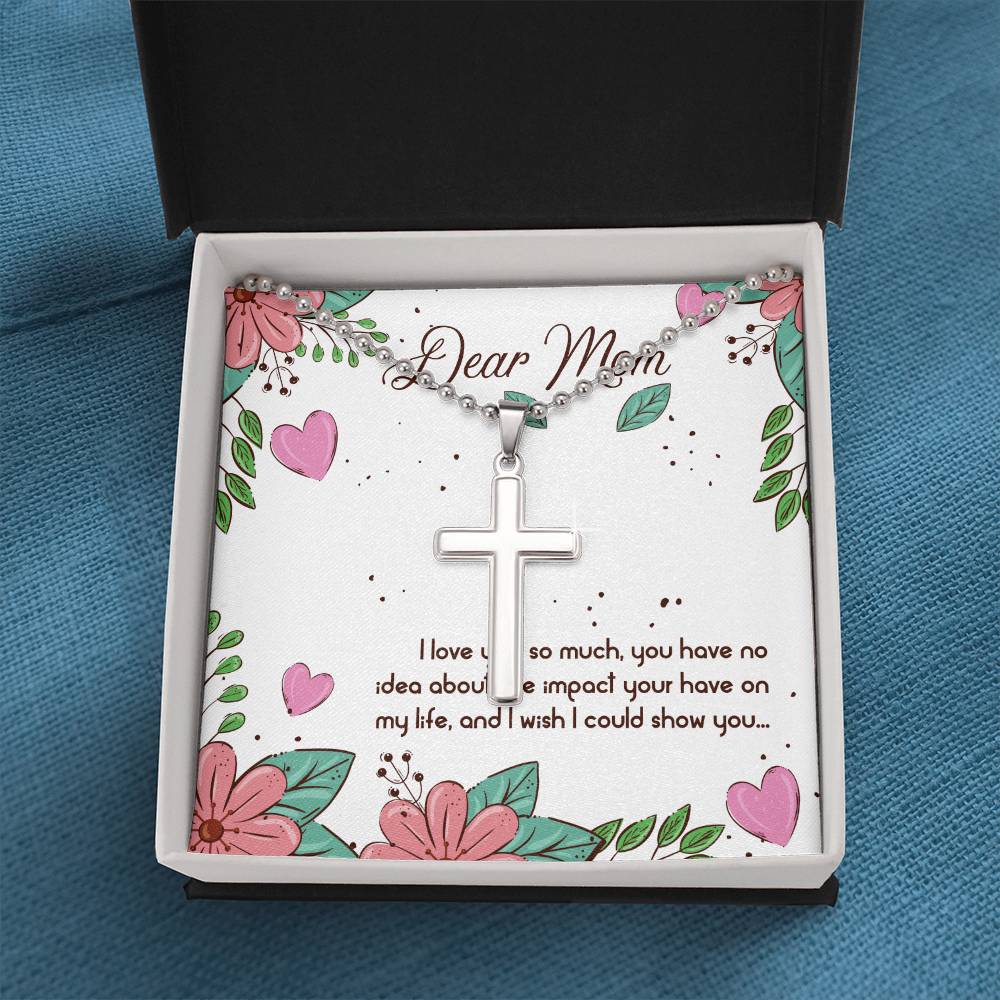 Mother's Day - Christian Cross Necklace - Dear Mom