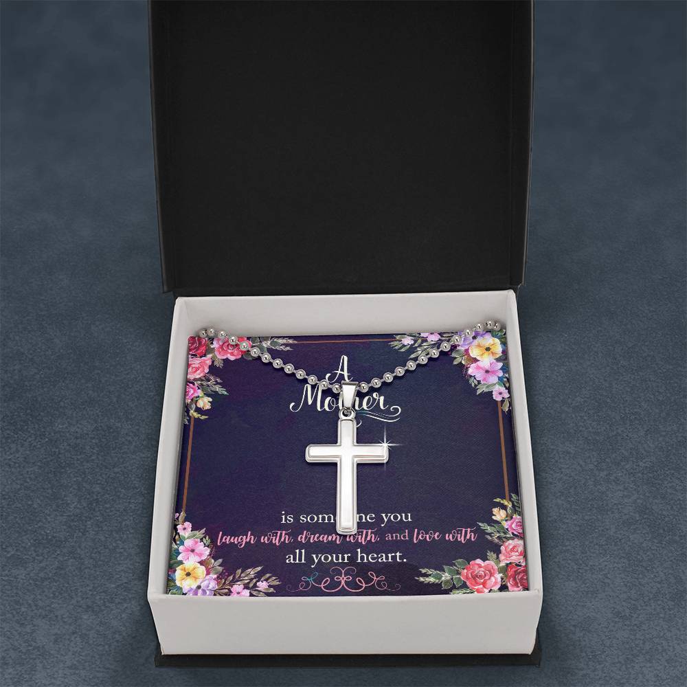 Mother's Day Necklace - Names - A Mother is Someone You Laugh With