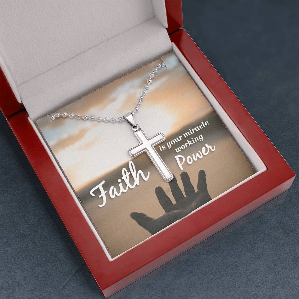 Christian Cross Necklace - Christian Jewelry - Faith is your miracle
