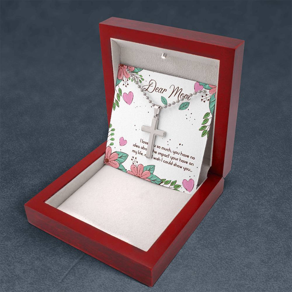 Mother's Day - Christian Cross Necklace - Dear Mom