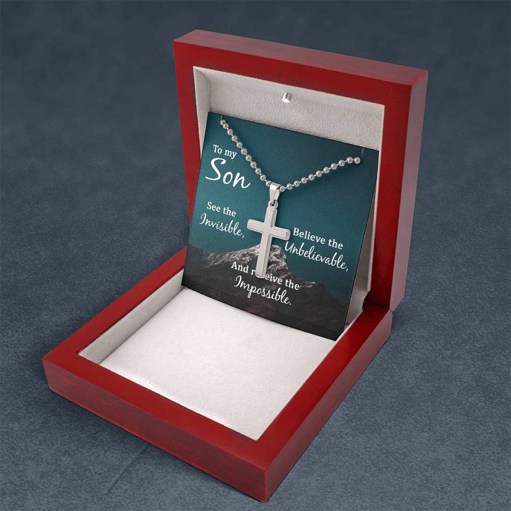 Christian Cross Necklace - Christian Jewelry - To My Son