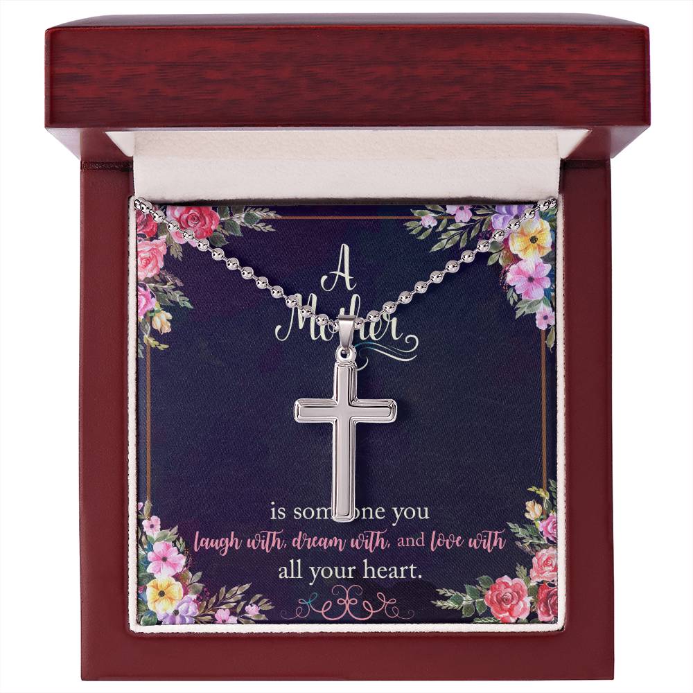 Mother's Day Necklace - Names - A Mother is Someone You Laugh With