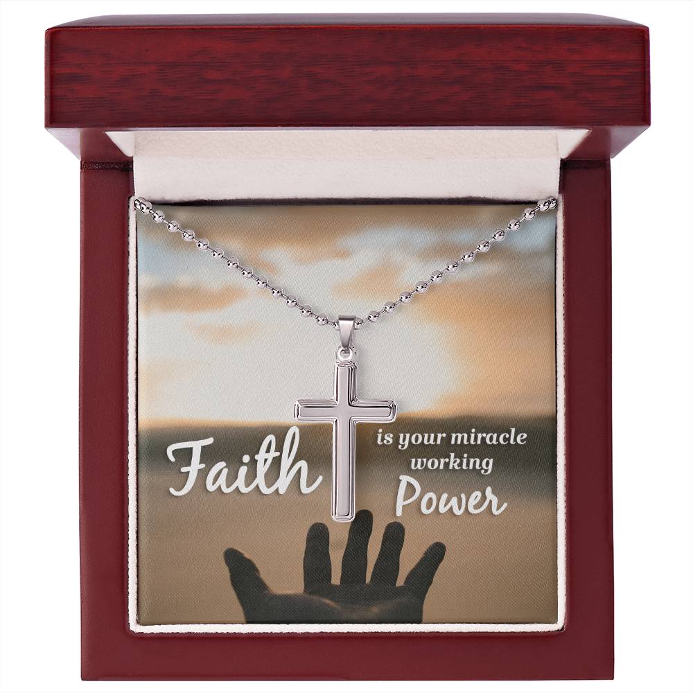 Christian Cross Necklace - Christian Jewelry - Faith is your miracle