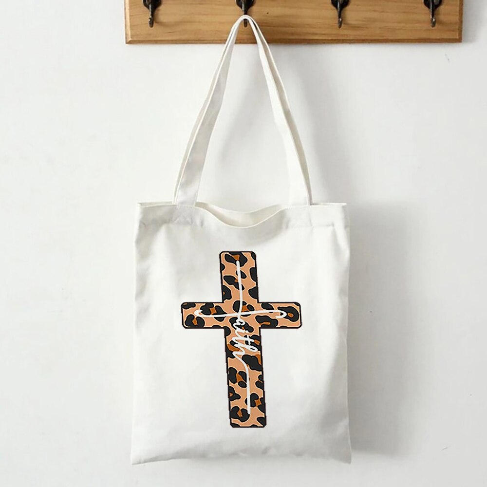 Faith Canvas Shoulder Tote Bag