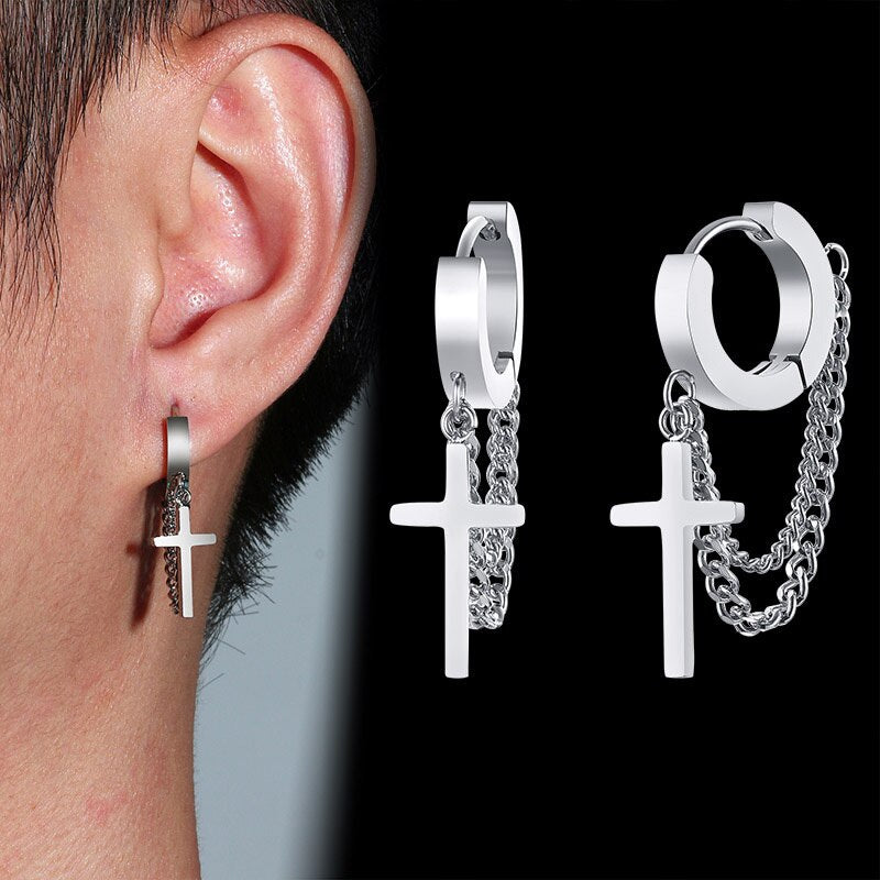 Christian Jewelry for Women I Simple Dainty Cross Dangle Earrings