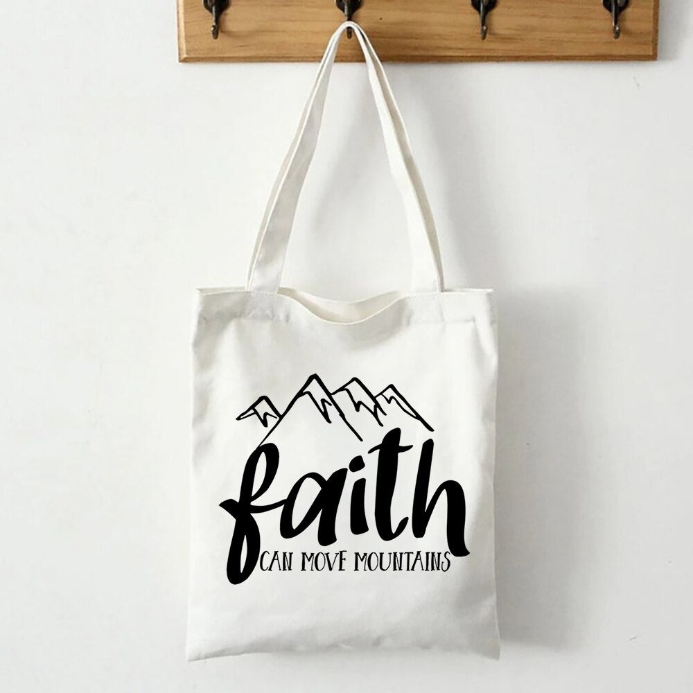 Faith Canvas Shoulder Tote Bag