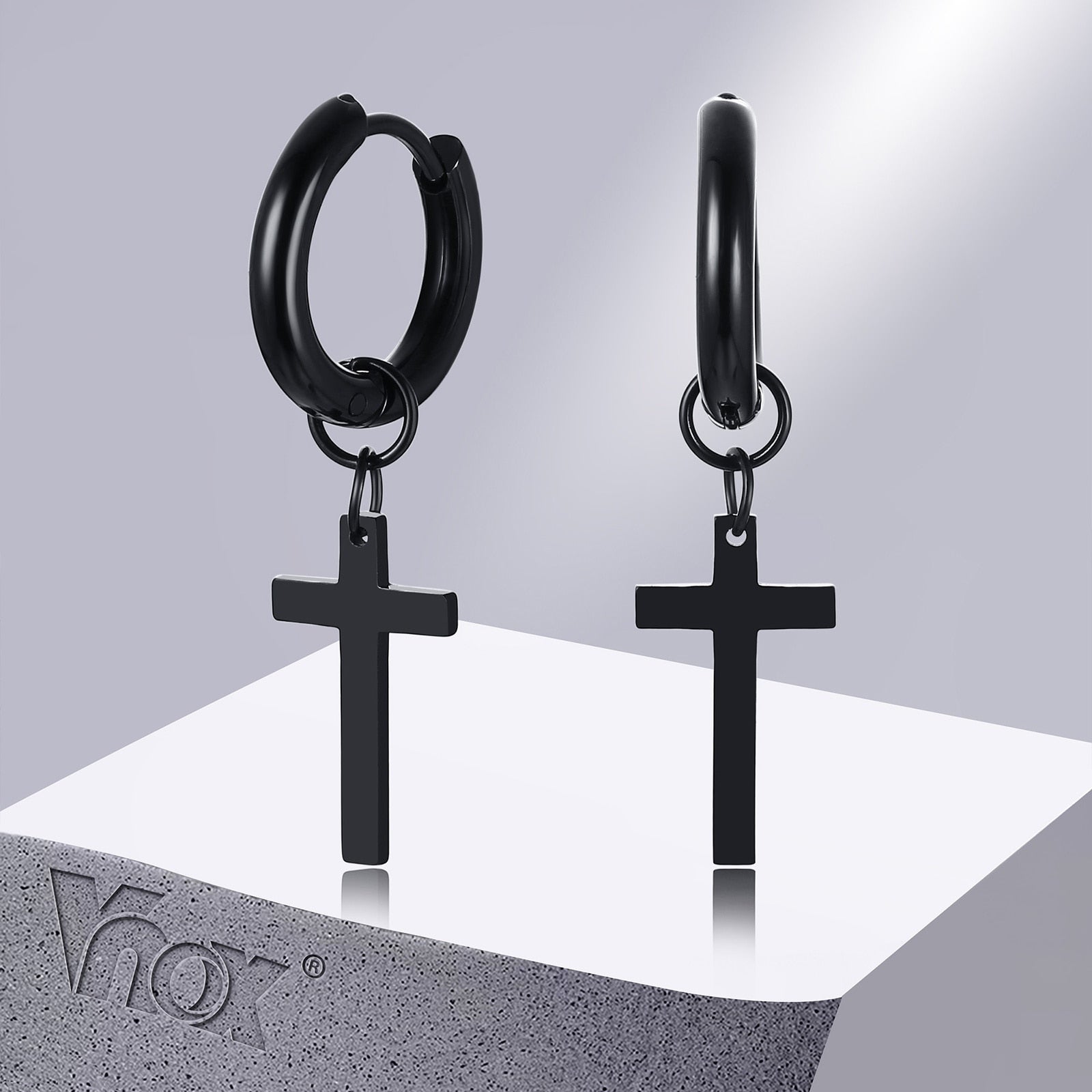 Christian Jewelry for Women I Simple Dainty Cross Dangle Earrings