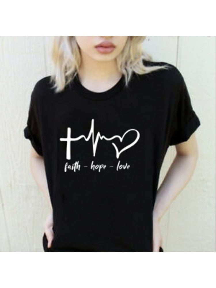 Faith Hope Love I Christian T Shirt for Women I Christian Clothing