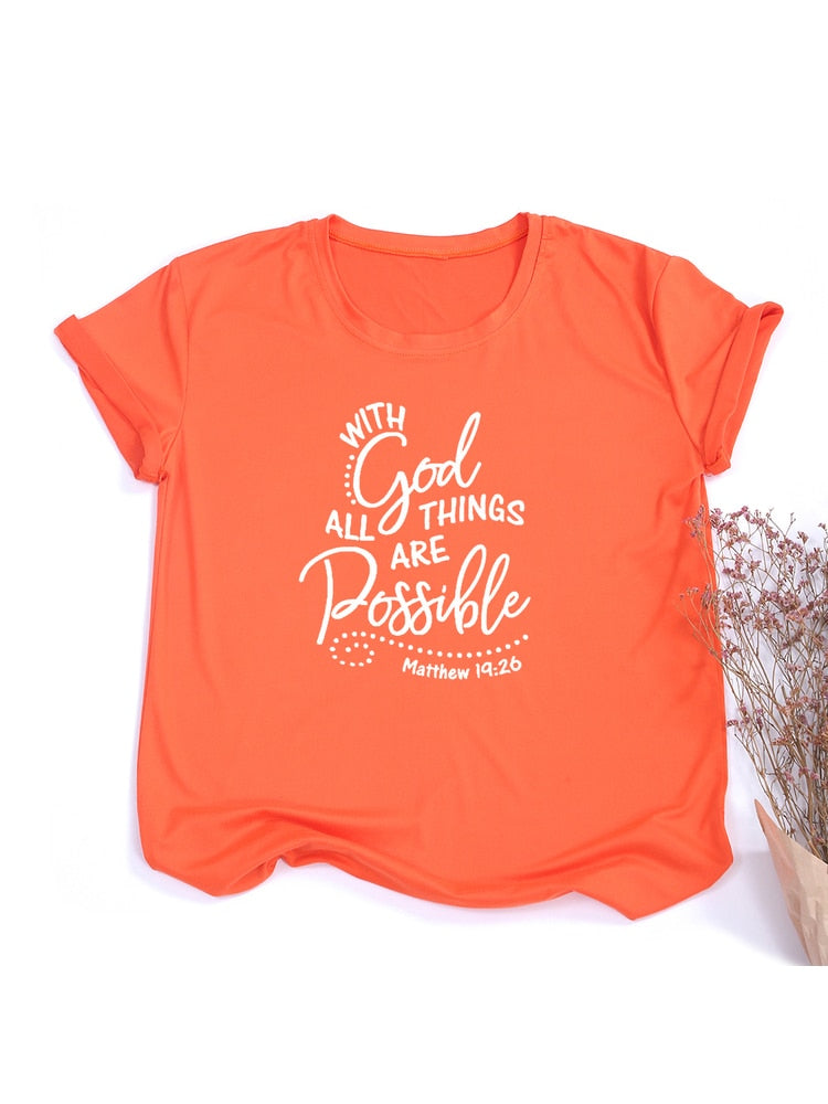 Christian T Shirts I With God All Things Are Possible I Women t shirts