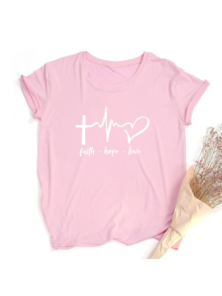 Faith Hope Love I Christian T Shirt for Women I Christian Clothing