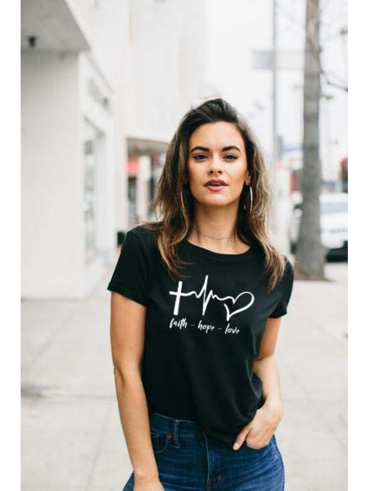 Faith Hope Love I Christian T Shirt for Women I Christian Clothing
