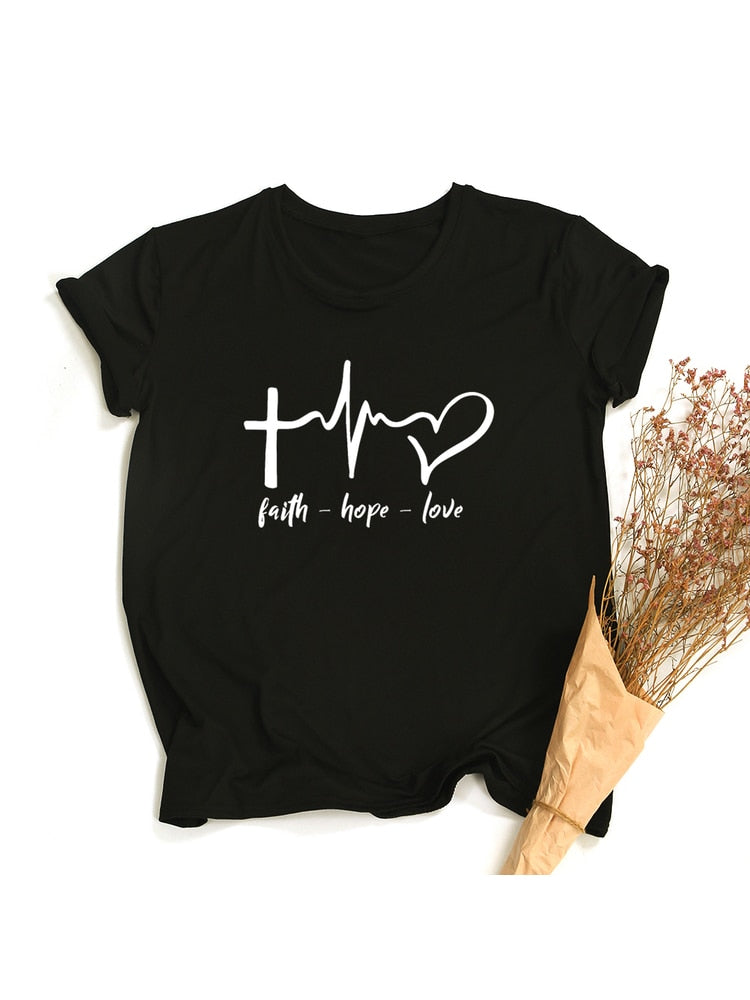 Faith Hope Love I Christian T Shirt for Women I Christian Clothing