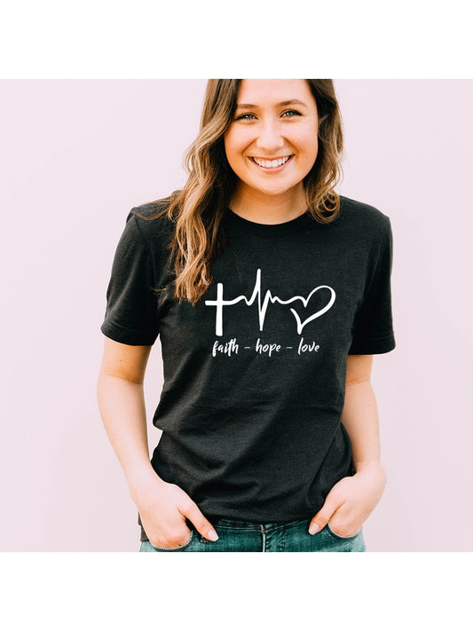 Faith Hope Love I Christian T Shirt for Women I Christian Clothing