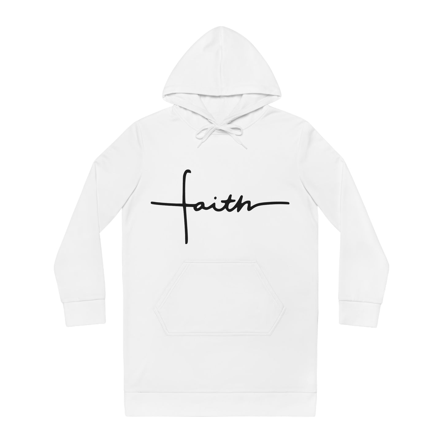 Faith Script Cross Hoodie Dress | Christian Sweatshirt Dress for Women