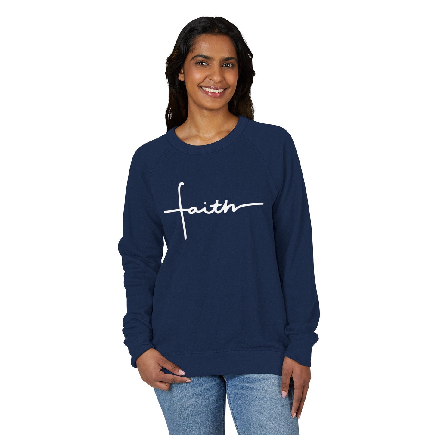 Faith Script Crewneck Sweatshirt | Christian Faith Sweatshirt for Women