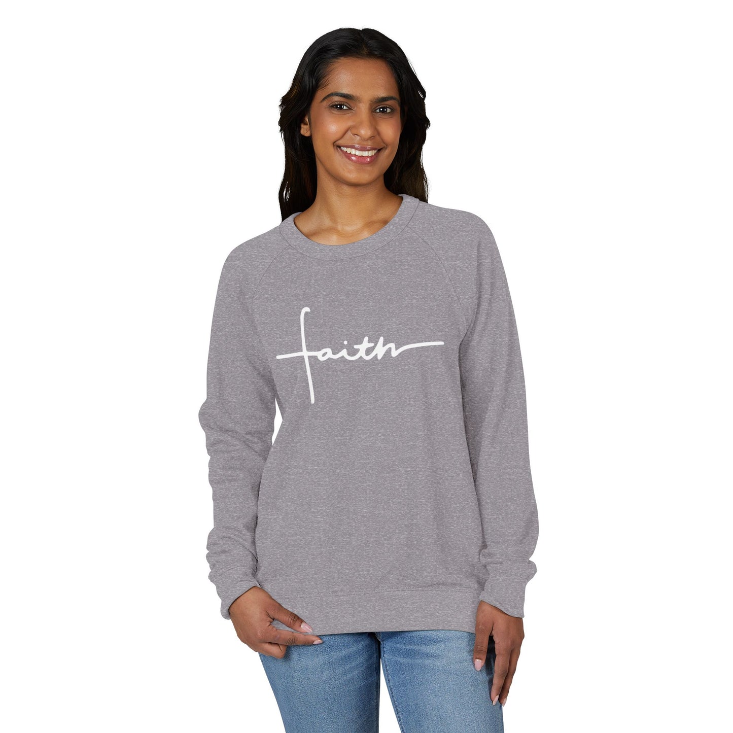 Faith Script Crewneck Sweatshirt | Christian Faith Sweatshirt for Women