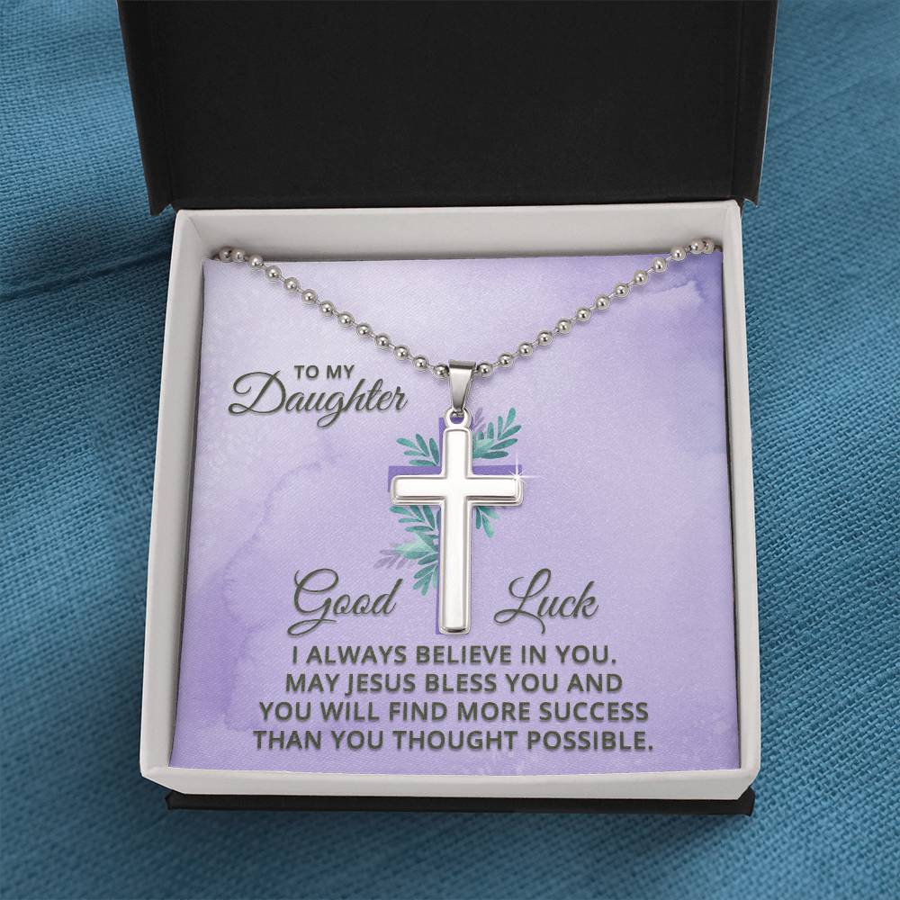 Christian Cross Necklace - Christian Jewelry - To My Daughter
