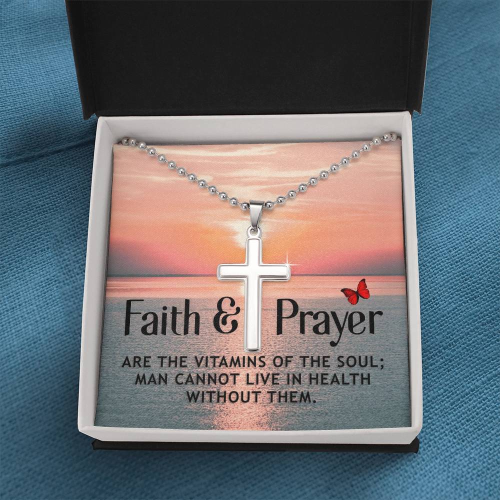 Christian Cross Necklace - Christian Jewelry - Faith and prayer