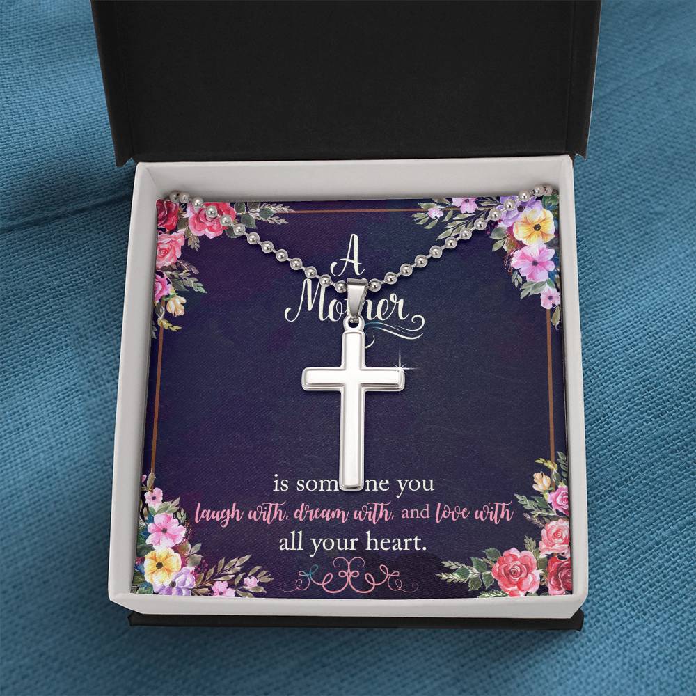 Mother's Day Necklace - Names - A Mother is Someone You Laugh With