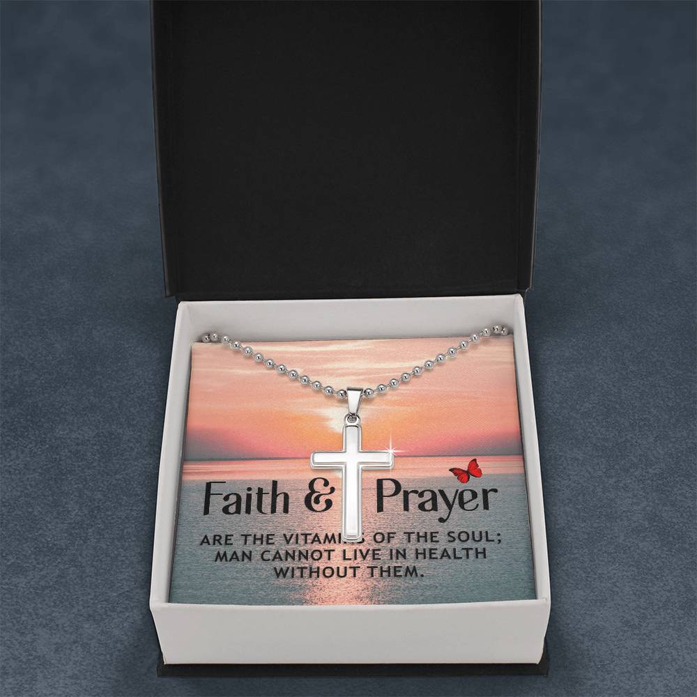 Christian Cross Necklace - Christian Jewelry - Faith and prayer