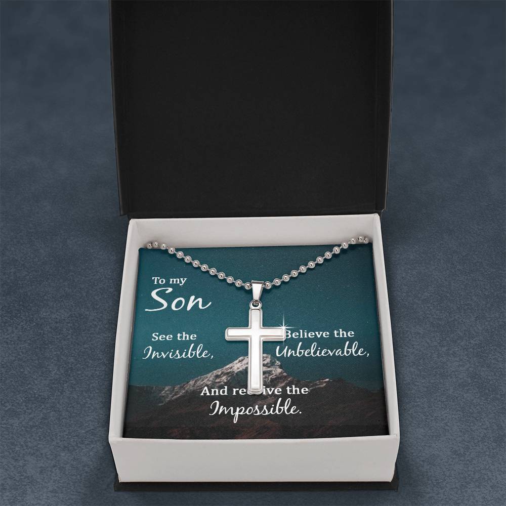 Christian Cross Necklace - Christian Jewelry - To My Son