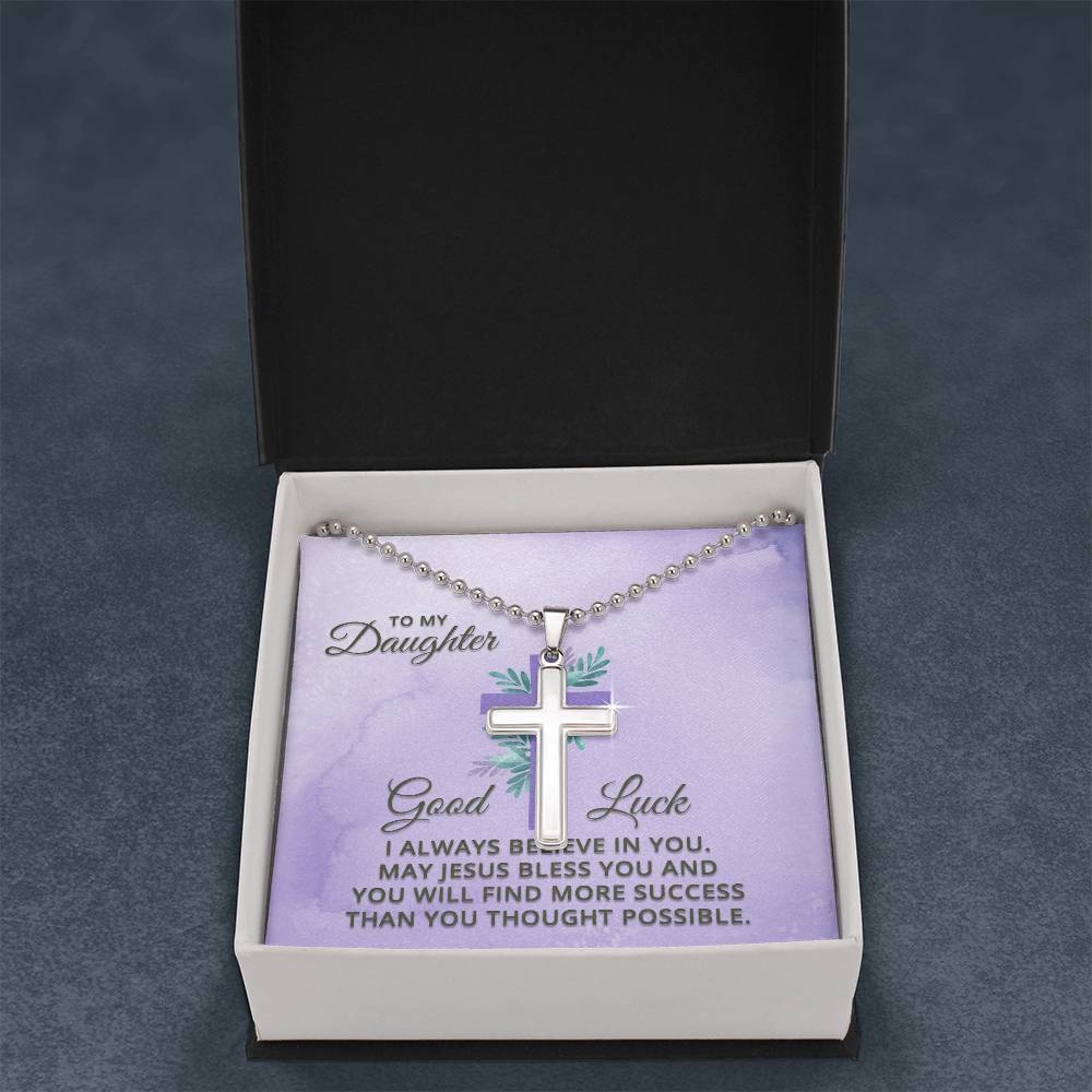 Christian Cross Necklace - Christian Jewelry - To My Daughter