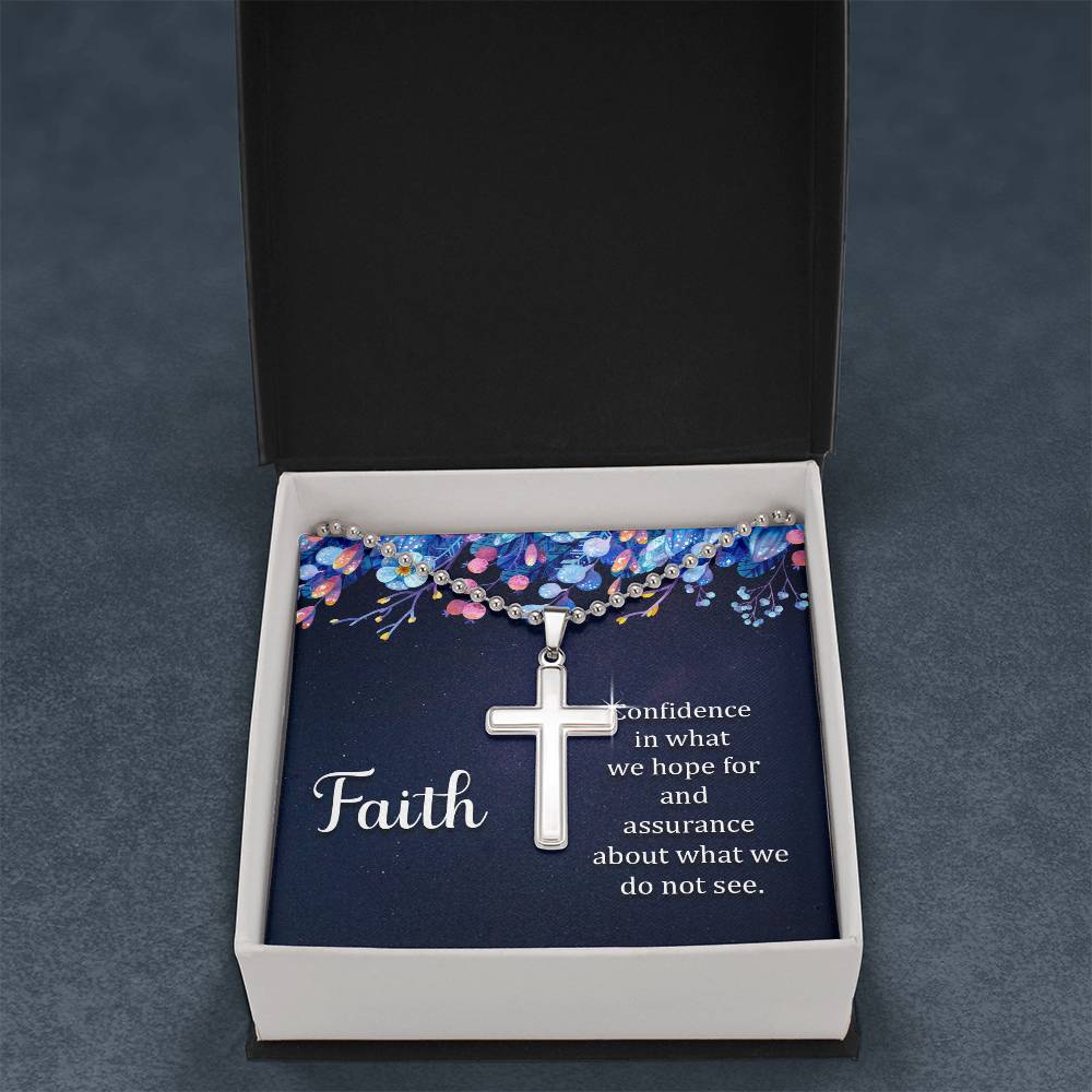 Christian Cross Necklace - Christian Jewelry - Faith is Confidence