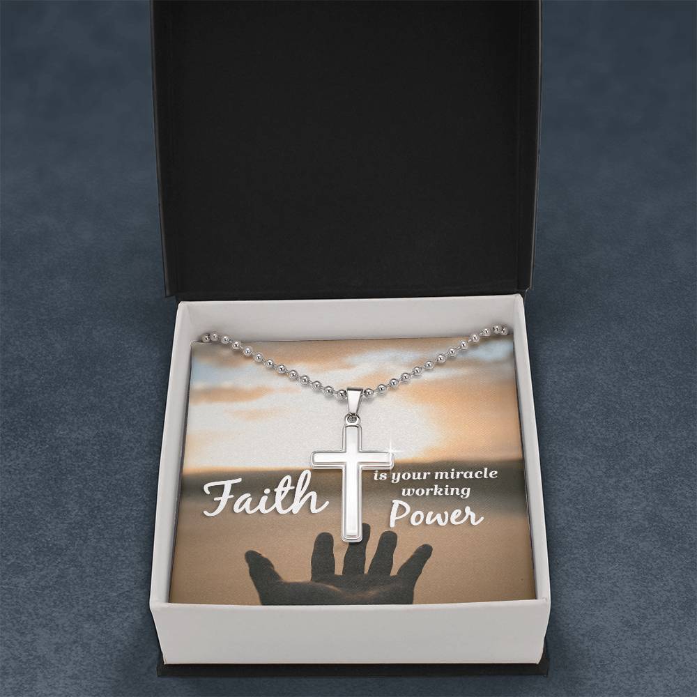 Christian Cross Necklace - Christian Jewelry - Faith is your miracle
