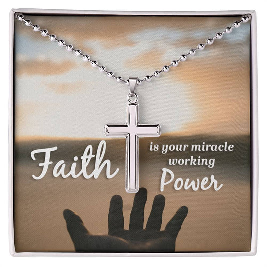 Christian Cross Necklace - Christian Jewelry - Faith is your miracle