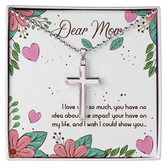 Mother's Day - Christian Cross Necklace - Dear Mom