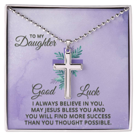 Christian Cross Necklace - Christian Jewelry - To My Daughter