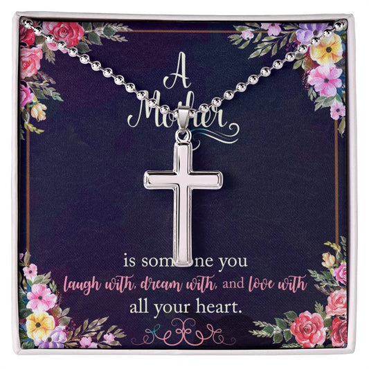 Mother's Day Necklace - Names - A Mother is Someone You Laugh With