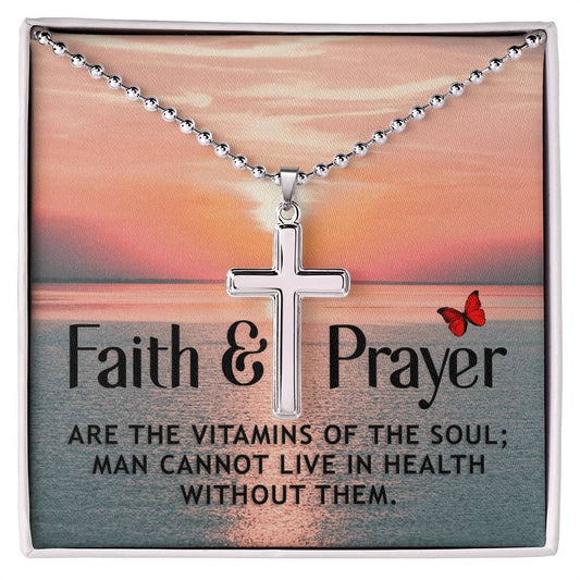 Christian Cross Necklace - Christian Jewelry - Faith and prayer