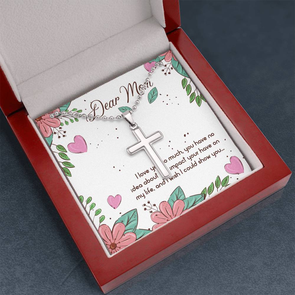 Mother's Day - Christian Cross Necklace - Dear Mom