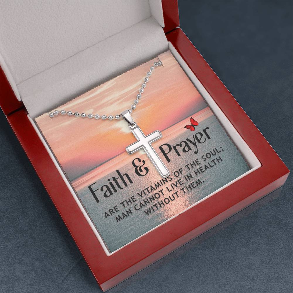 Christian Cross Necklace - Christian Jewelry - Faith and prayer