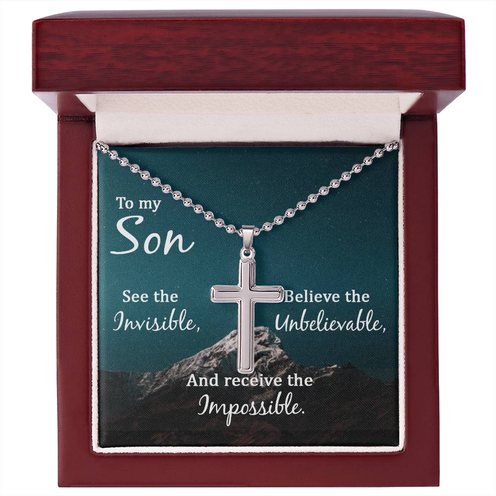 Christian Cross Necklace - Christian Jewelry - To My Son