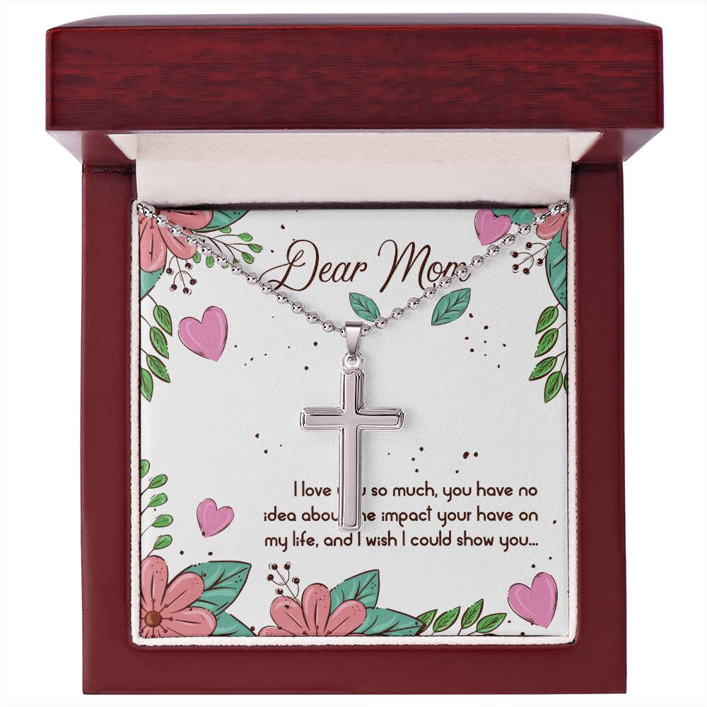 Mother's Day - Christian Cross Necklace - Dear Mom