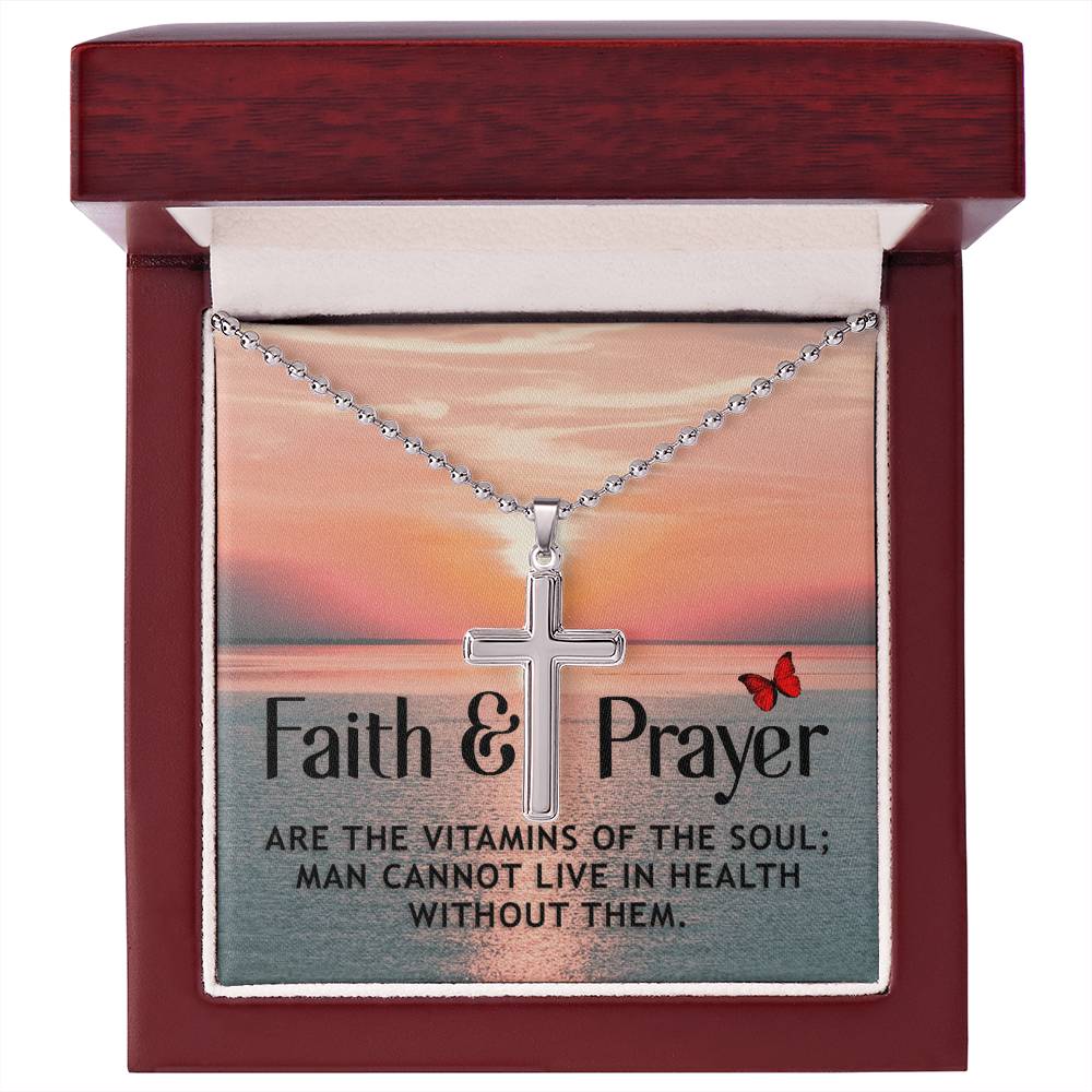 Christian Cross Necklace - Christian Jewelry - Faith and prayer