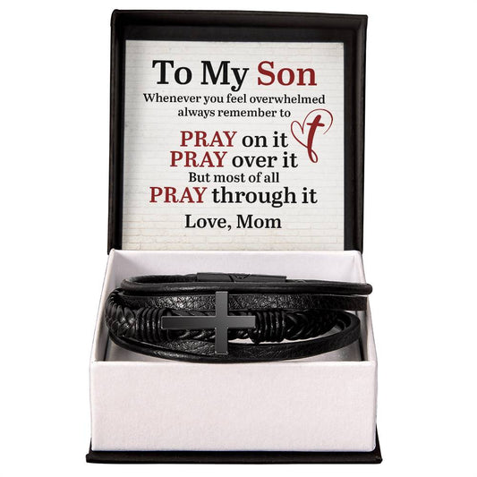 Men's Cross Bracelet I Christian Jewelry I Gifts for Men I To My Son