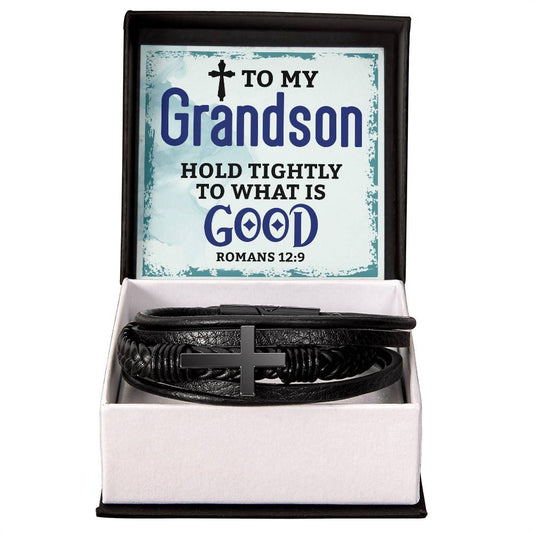 Men's Cross Bracelet I Christian Jewelry I Gifts for Men I To My Grandson