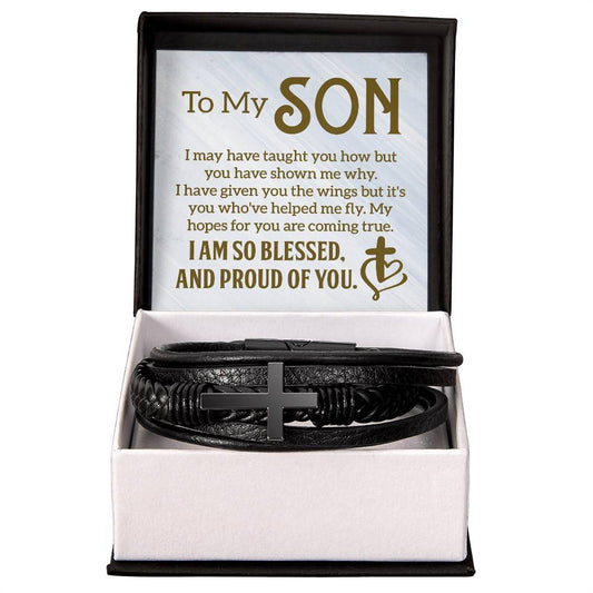 Men's Cross Bracelet I Christian Jewelry I Gifts for Men I To My Son