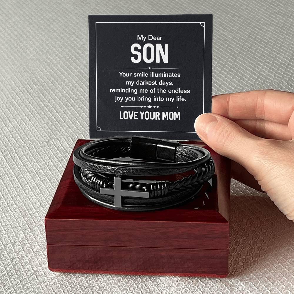 Men's Cross Bracelet I Christian Jewelry I Gifts for Men I My Dear Son