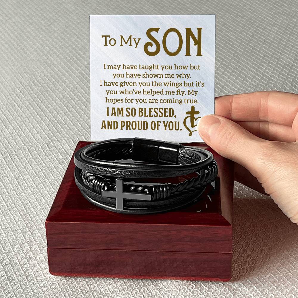 Men's Cross Bracelet I Christian Jewelry I Gifts for Men I To My Son