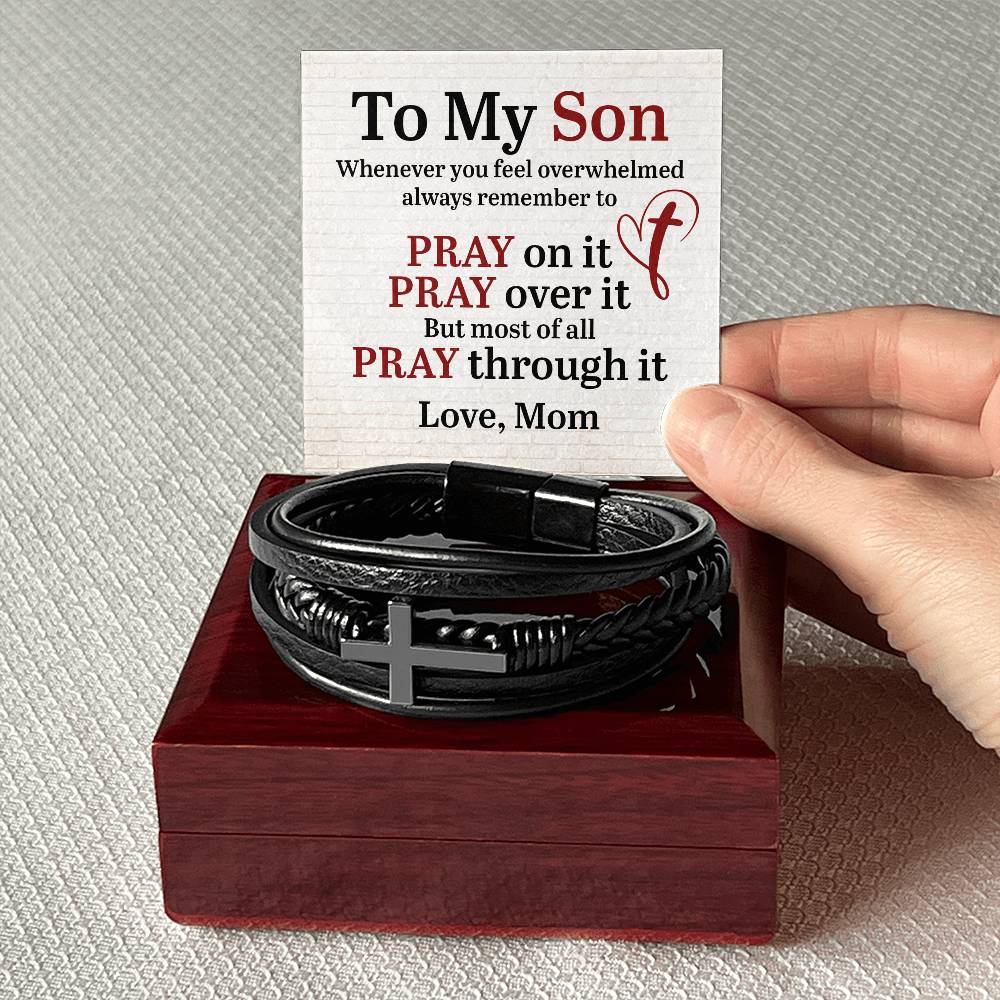 Men's Cross Bracelet I Christian Jewelry I Gifts for Men I To My Son