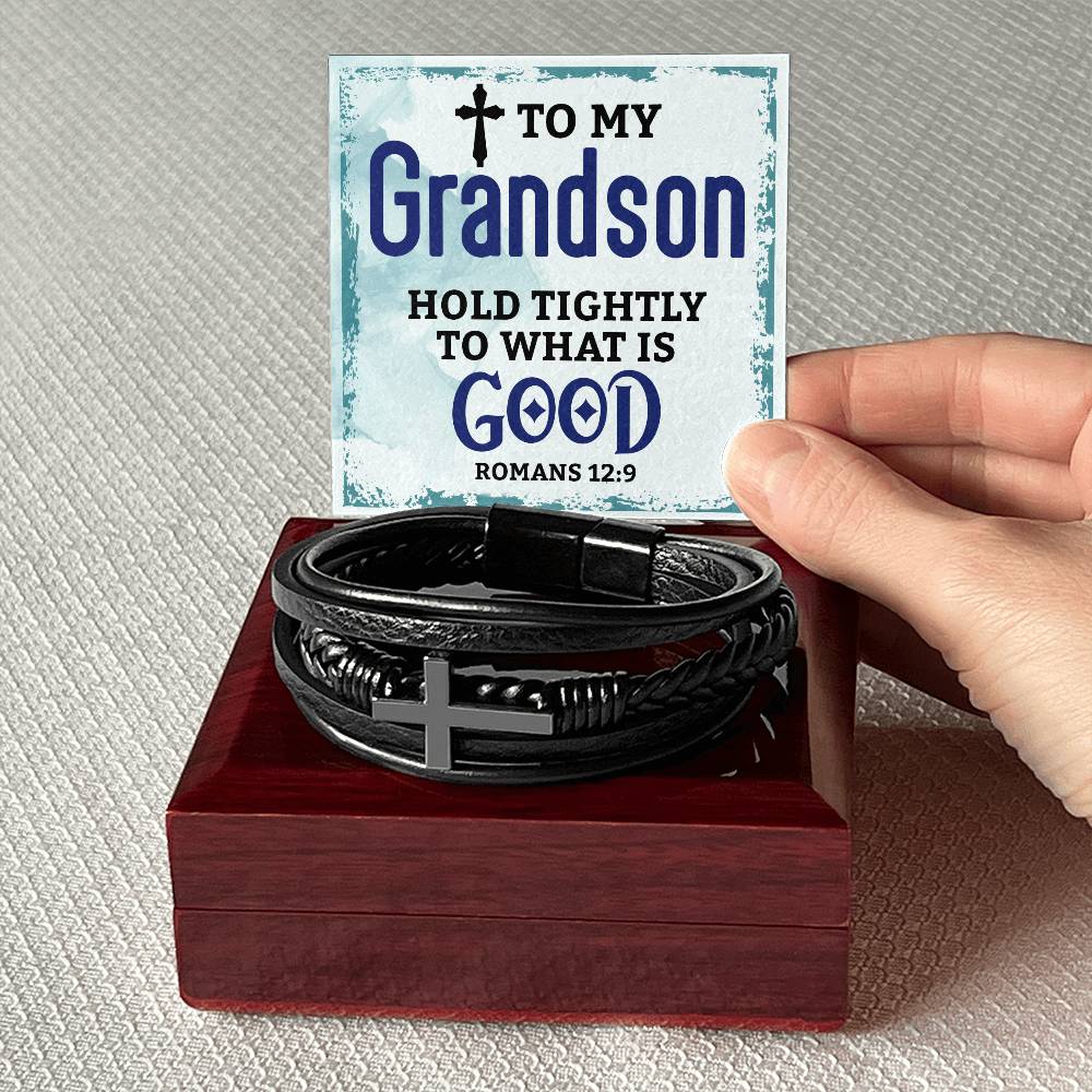 Men's Cross Bracelet I Christian Jewelry I Gifts for Men I To My Grandson