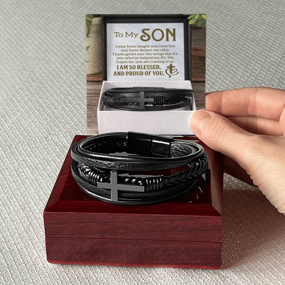 Men's Cross Bracelet I Christian Jewelry I Gifts for Men I To My Son