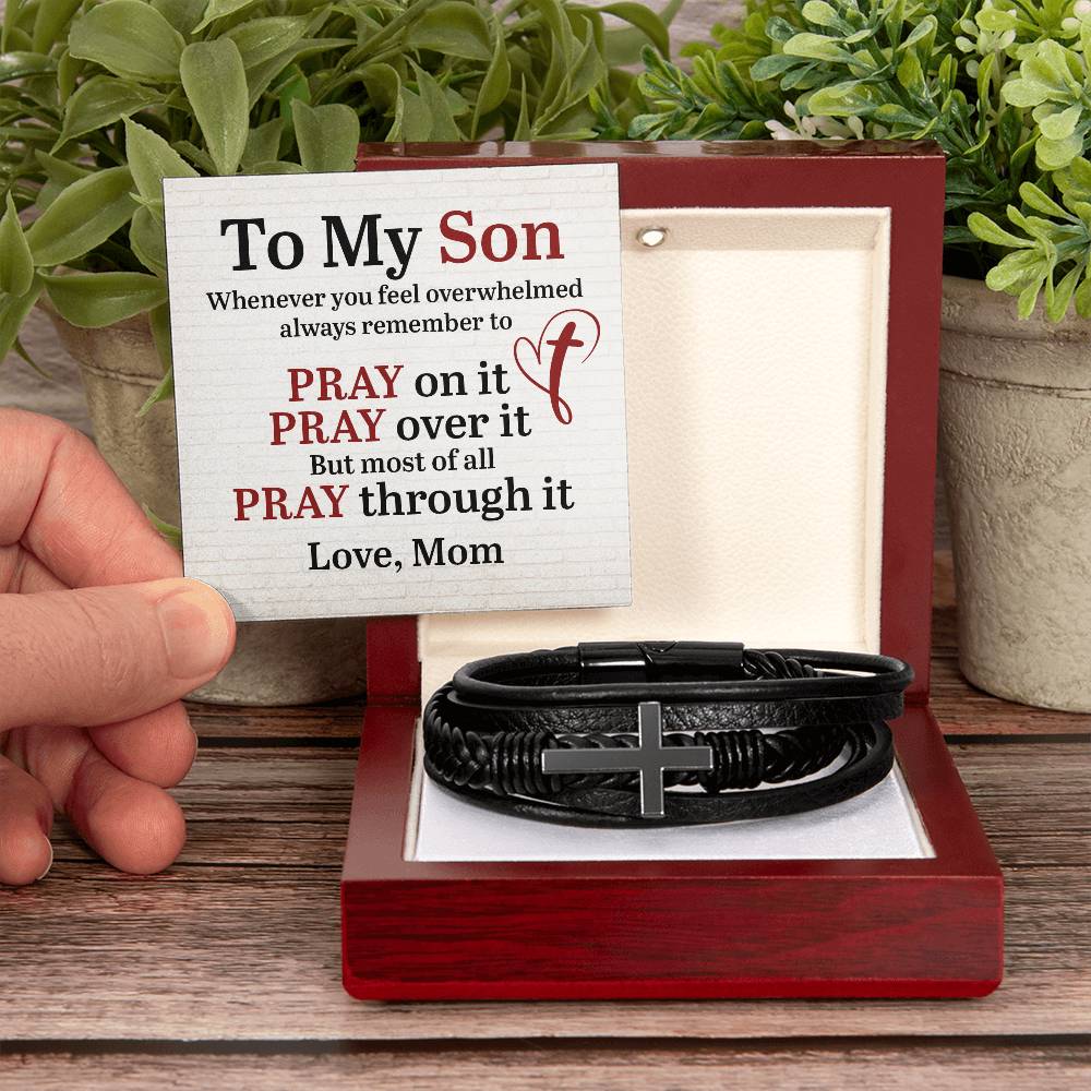 Men's Cross Bracelet I Christian Jewelry I Gifts for Men I To My Son