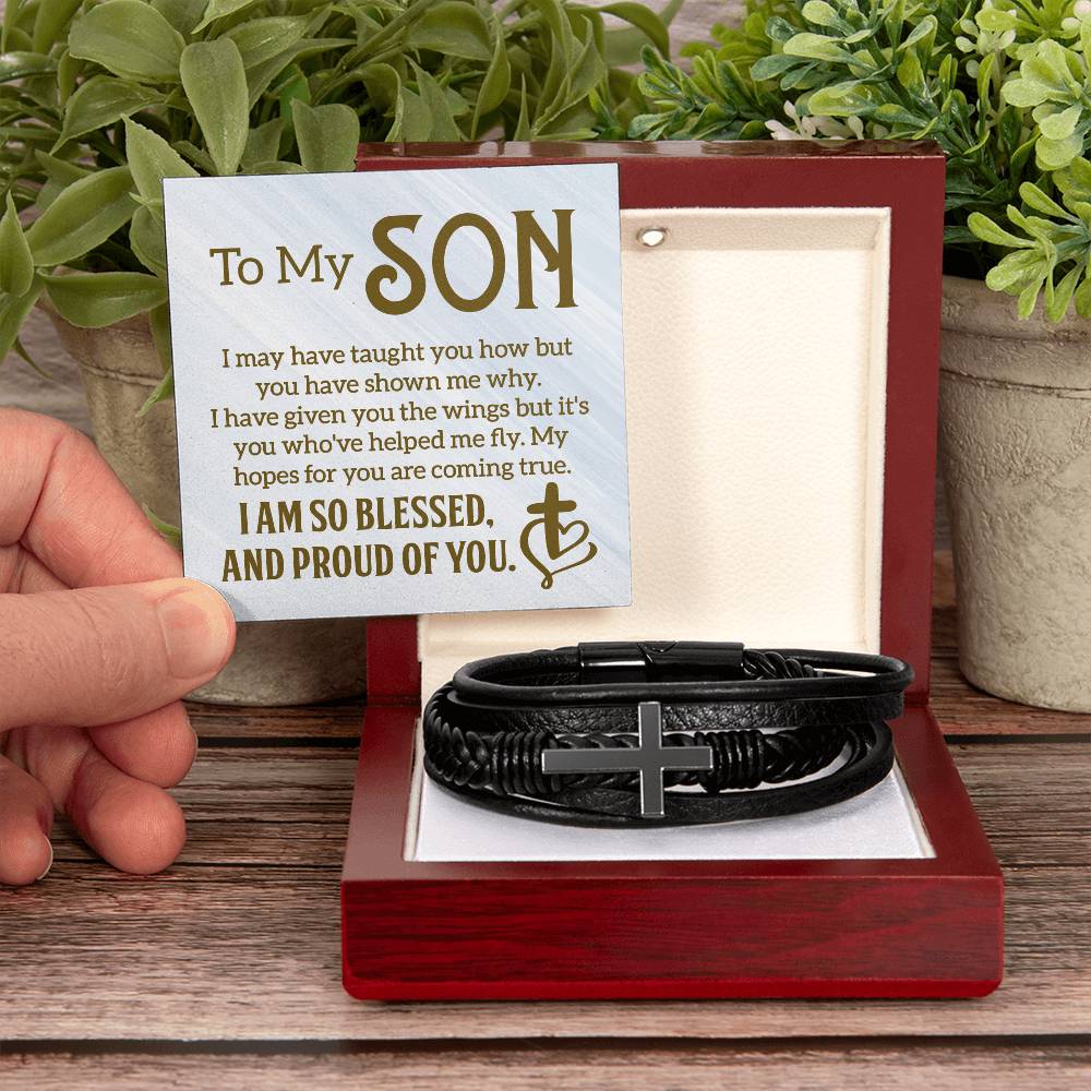 Men's Cross Bracelet I Christian Jewelry I Gifts for Men I To My Son