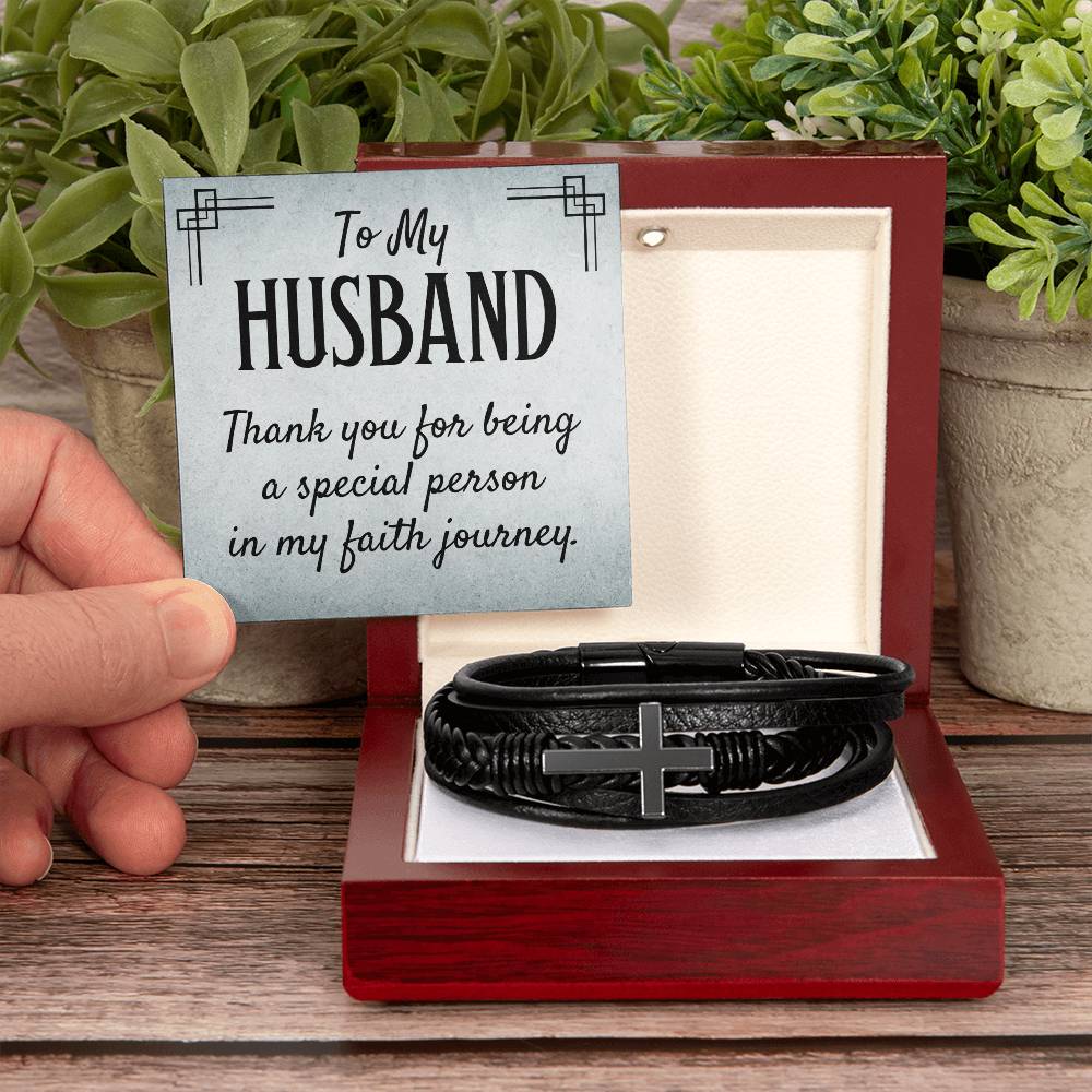 Men's Cross Bracelet I Christian Jewelry I Gifts for Men I To My Husband