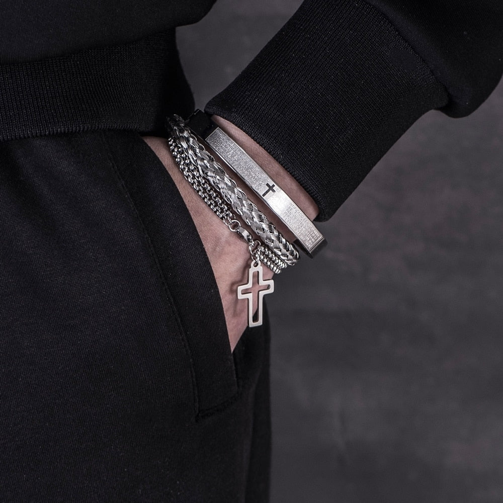 Cross Bracelet I Luxury 3 piece set I Christian Jewelry and Apparel